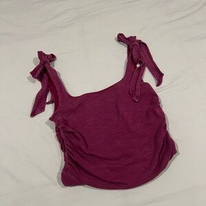 Free People Women's Sleeveless Top with Tie Straps - Purple